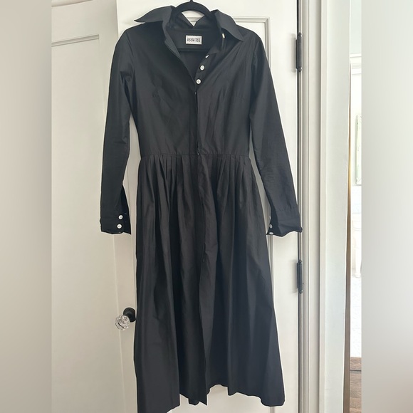 room 502 Dresses & Skirts - Room 502 Button-Front Black Long Sleeve Shirt Dress